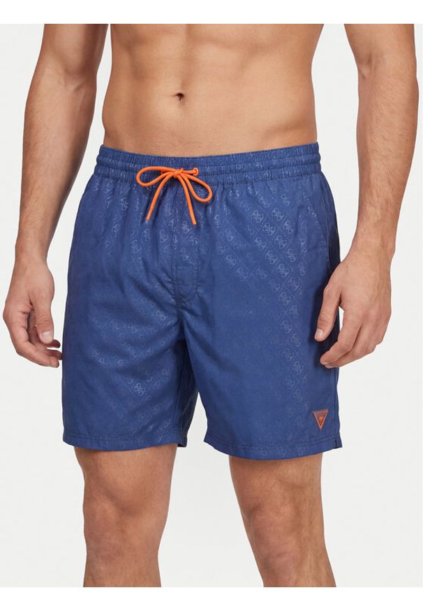 Guess Szorty kąpielowe F6GT26 WG2A2 Niebieski Regular Fit. Kolor: niebieski. Materiał: syntetyk