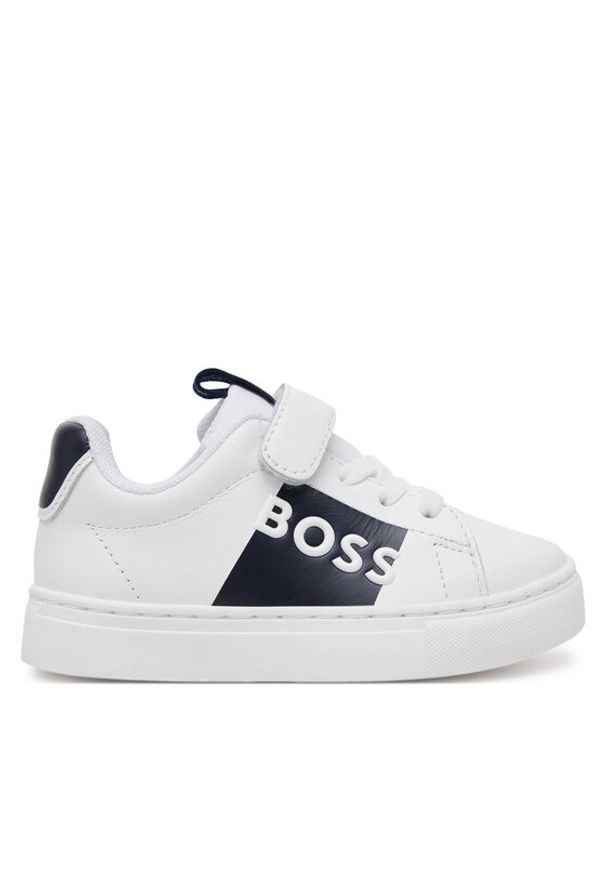 BOSS Sneakersy J52165 S Biały. Kolor: biały. Materiał: skóra