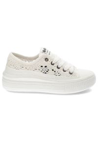 Białe Trampki Lee Cooper Damskie Buty Na Platformie. Okazja: na co dzień, na spacer. Kolor: biały. Materiał: materiał. Obcas: na platformie. Styl: casual #5
