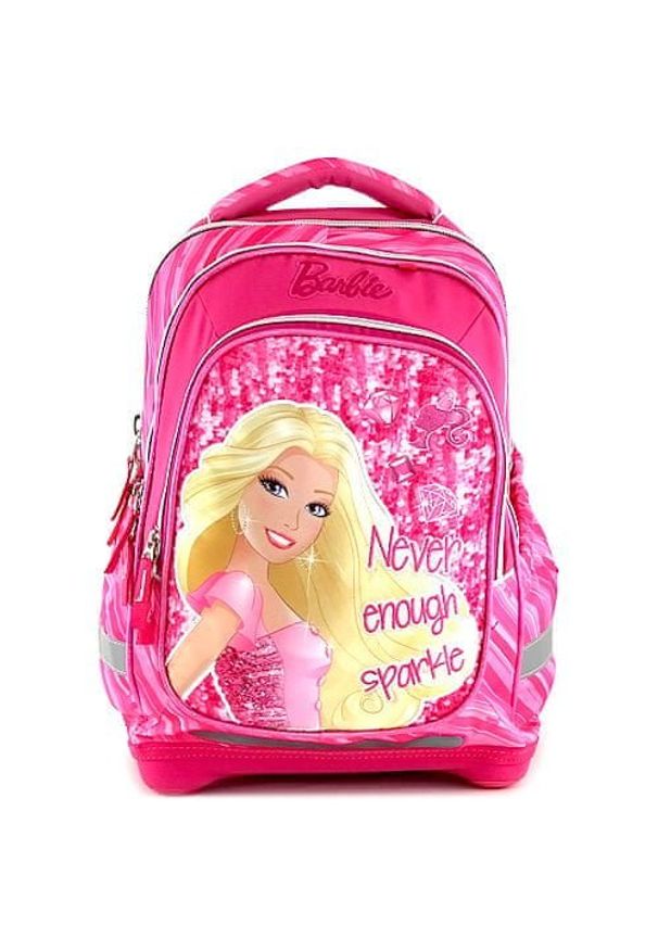 Barbie Plecak szkolny , napis Nigdy więcej blasku. Wzór: napisy