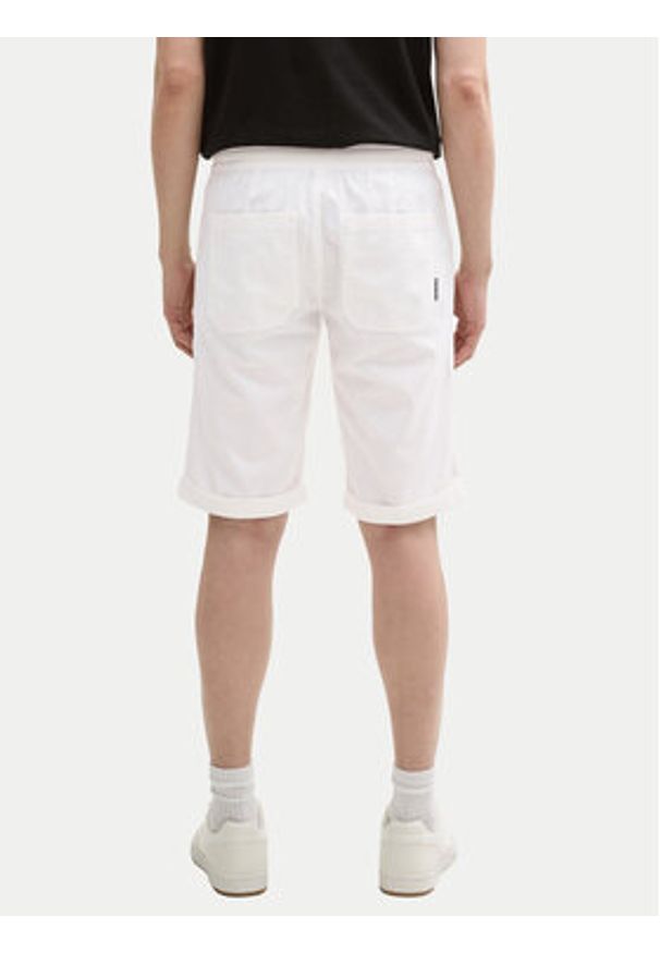 Tom Tailor Szorty materiałowe 1044715 Biały Regular Fit. Kolor: biały. Materiał: len