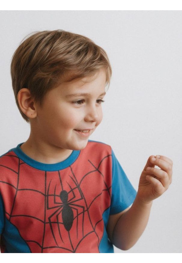 Sinsay - Koszulka Spider-Man - niebieski. Kolor: niebieski