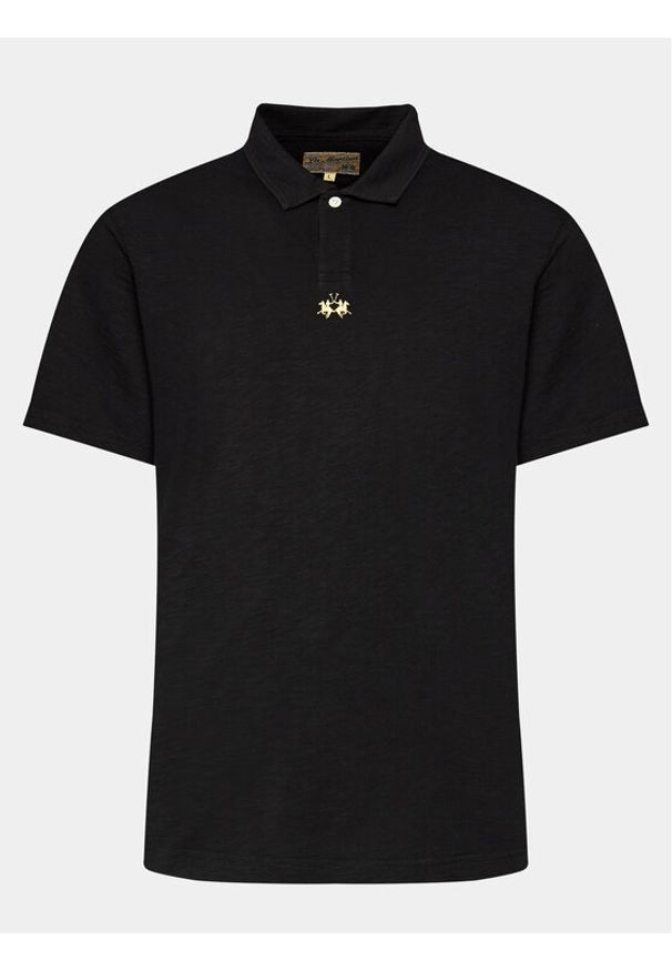 La Martina Polo CCMP05 JS259 Czarny Regular Fit. Typ kołnierza: polo. Kolor: czarny. Materiał: bawełna