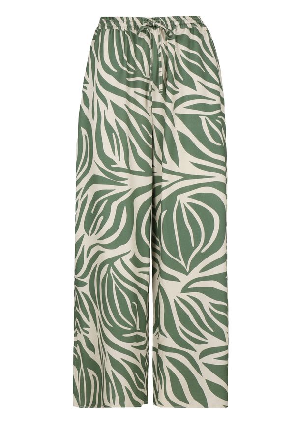 Volcano - Luźne spodnie z wzorem R-DOLANA. Kolor: zielony. Materiał: wiskoza, materiał. Sezon: wiosna, lato. Styl: klasyczny