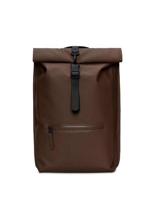 Rains Plecak Rolltop Rucksack W3 13320 Brązowy. Kolor: brązowy. Materiał: materiał