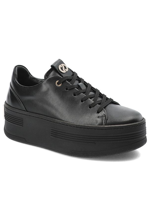 Czarne Sneakersy Carinii Modne Obuwie Damskie. Okazja: na co dzień. Kolor: czarny. Materiał: materiał. Styl: klasyczny, elegancki, casual