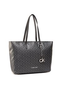 Calvin Klein Torebka Shopper Md K60K607427 Czarny. Kolor: czarny. Materiał: skórzane