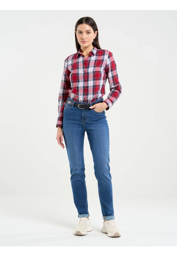 Big-Star - Jeansy damskie z wysokim stanem niebieskie Katrina High Waist 344. Okazja: na co dzień. Stan: podwyższony. Kolor: niebieski. Styl: casual, elegancki, klasyczny