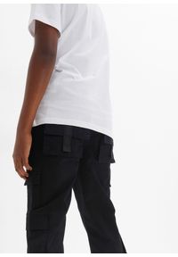 bonprix - Spodnie bojówki ze stretchem, z gumką w talii, regular fit. Kolor: czarny #2