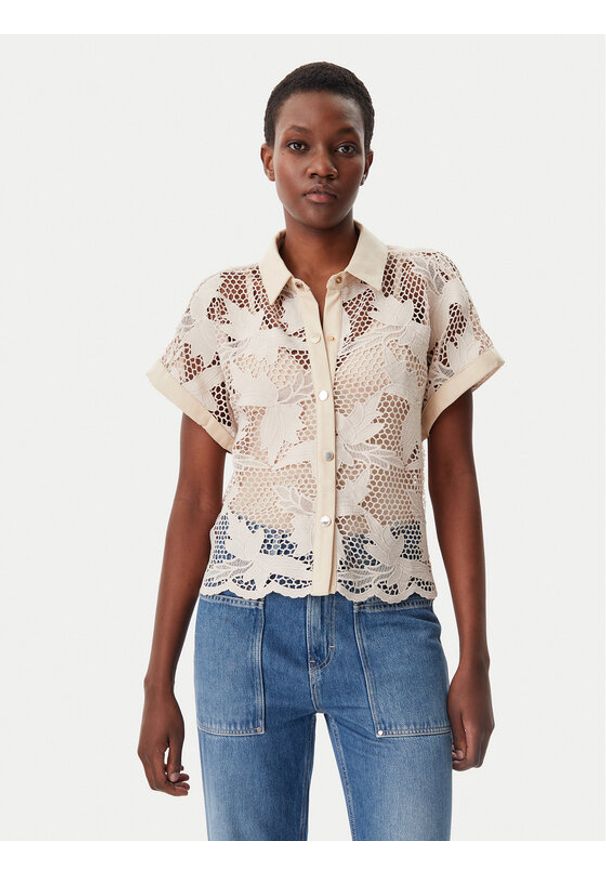 LOLA CASADEMUNT Koszula MS2515008 Écru Relaxed Fit. Kolor: kremowy. Materiał: syntetyk