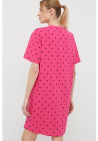 Karl Lagerfeld koszula nocna damska kolor różowy. Kolor: różowy. Materiał: materiał, dzianina. Długość: krótkie