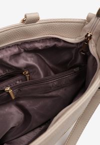 Renee - Ciemnobeżowa Torebka Typu Shopper z Ozdobnymi Rączkami i Paskiem na Ramię Idaloriela. Kolor: beżowy. Styl: elegancki, casual. Rodzaj torebki: na ramię