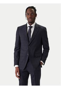 BOSS Garnitur H-Huge 50557259 Granatowy Slim Fit. Kolor: niebieski. Materiał: wełna #6