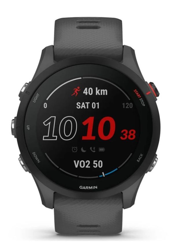 GARMIN - Garmin Forerunner 255 popielaty. Kolor: szary. Styl: sportowy, elegancki, casual