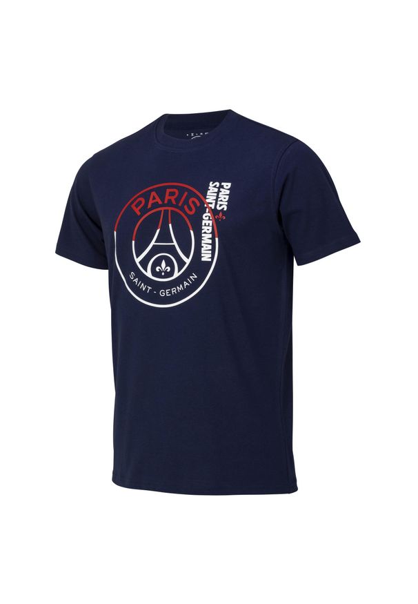 PARIS SAINT GERMAIN - T-Shirt Męski PSG Big Logo. Kolor: niebieski. Materiał: bawełna