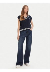 Guess Sweter V5GR00 Z3FB1 Granatowy Classic Fit. Kolor: niebieski. Materiał: bawełna #3