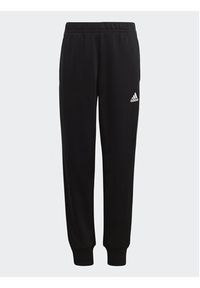 Adidas - adidas Dres Essentials 3-Stripes Shiny Tracksuit HR5906 Czarny Slim Fit. Kolor: czarny. Materiał: syntetyk #2