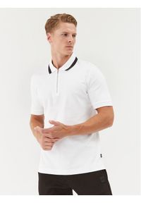 BOSS - Boss Polo 50494662 Biały Slim Fit. Typ kołnierza: polo. Kolor: biały. Materiał: bawełna