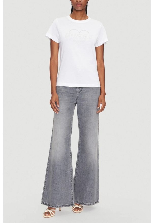 Guess - GUESS Biały damski t-shirt Narciso, Rozmiar XS. Kolor: biały