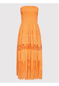 Iconique Sukienka letnia Gaia IC22 096 Pomarańczowy Regular Fit. Kolor: pomarańczowy. Materiał: bawełna. Sezon: lato #5
