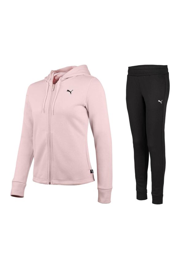 Dres damski komplet dresowy bawełniany Puma Classic Hooded Sweat Suit. Kolor: różowy. Materiał: dresówka, bawełna. Sport: fitness