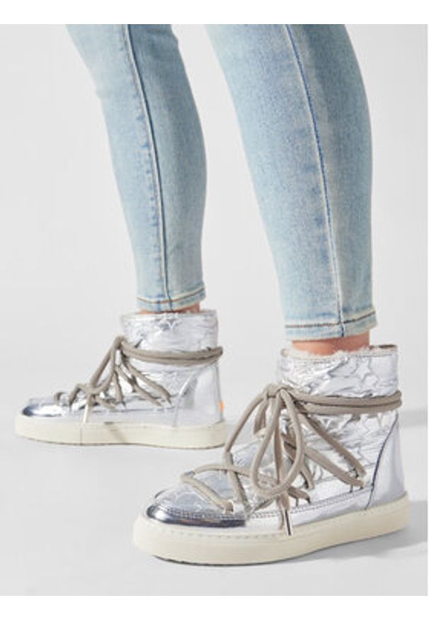 Inuikii Śniegowce Bomber Star 75202-068 Srebrny. Kolor: srebrny. Materiał: skóra