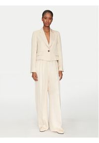 Marella Marynarka Salvia 2515041121 Beżowy Regular Fit. Kolor: beżowy. Materiał: wiskoza #5