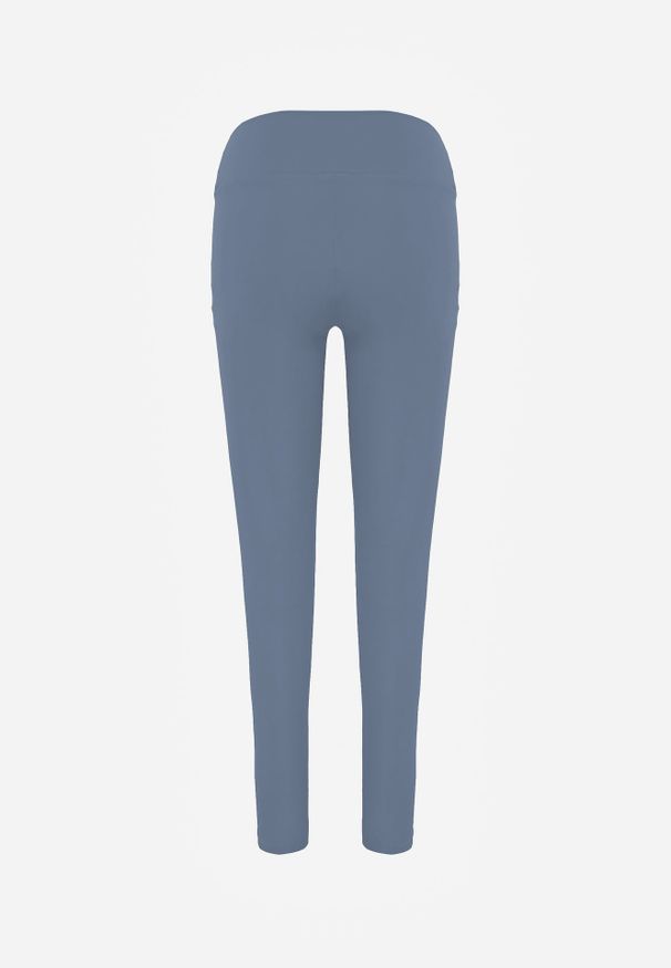 Renee - Jasnoniebieskie Legginsy Basic z Modelującą Wstawką w Pasie Liacan. Okazja: na co dzień. Kolor: niebieski. Długość: krótkie. Styl: casual