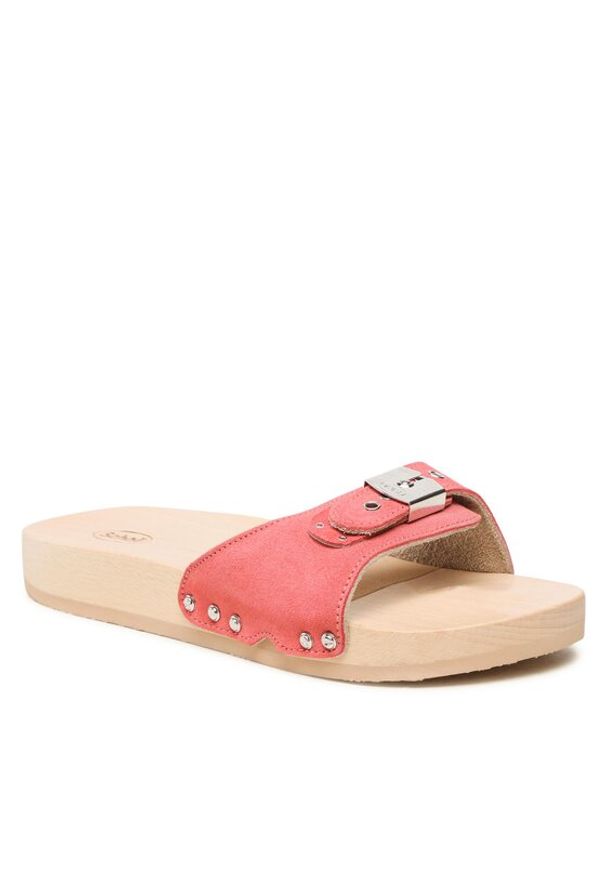Scholl Klapki PESCURA FLAT FLEX Czerwony. Kolor: czerwony. Materiał: zamsz, skóra