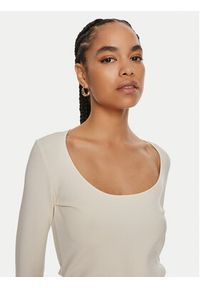 BOSS - Boss Bluzka 50512849 Écru Slim Fit. Materiał: syntetyk #4