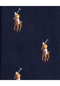 Ralph Lauren - RALPH LAUREN - Granatowe skarpety z logo. Kolor: niebieski. Materiał: materiał, bawełna. Wzór: aplikacja, haft