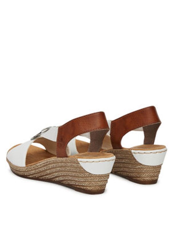 Rieker Sandały 624H6-81 Biały. Kolor: biały. Materiał: syntetyk