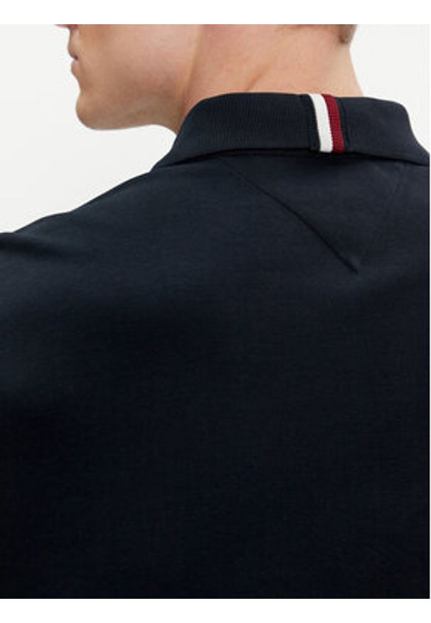 TOMMY HILFIGER - Tommy Hilfiger Polo Interlock MW0MW34783 Granatowy Regular Fit. Typ kołnierza: polo. Kolor: niebieski. Materiał: bawełna