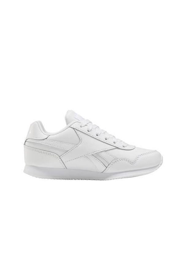 Buty do chodzenia dla dzieci Reebok Royal Cljog 30. Zapięcie: rzepy. Kolor: biały. Materiał: materiał, skóra, syntetyk. Szerokość cholewki: normalna. Model: Reebok Royal. Sport: turystyka piesza