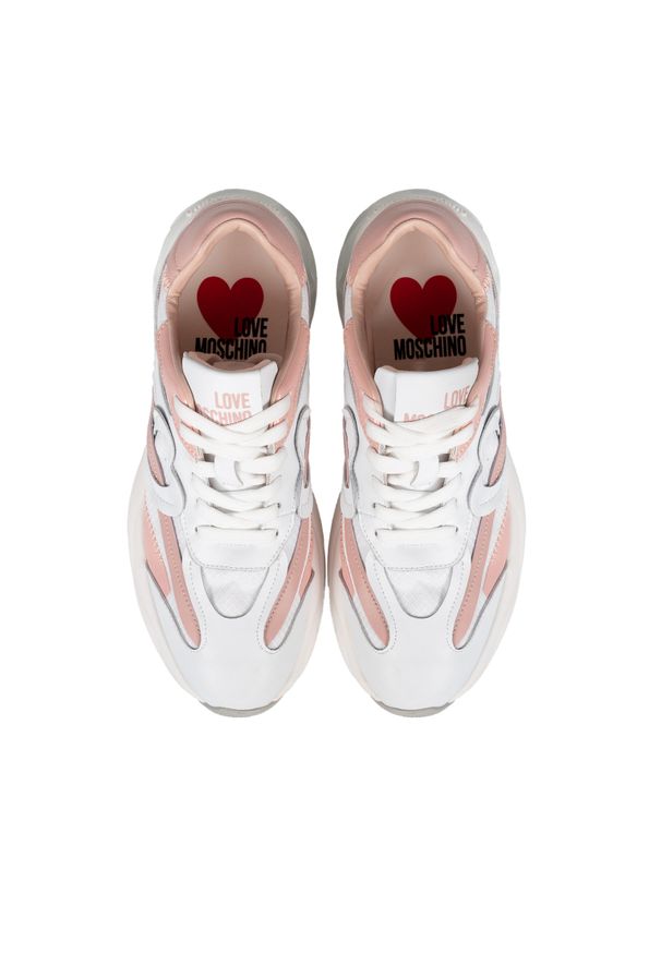Love Moschino Sneakersy | JA15326G1MIQF | Kobieta | Biały. Okazja: na co dzień. Kolor: biały. Materiał: tkanina, skóra