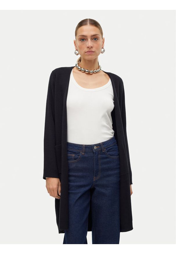 Vero Moda Kardigan Vmsaba 10309316 Czarny Regular Fit. Kolor: czarny. Materiał: wiskoza