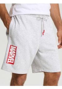 Sinsay - Szorty dresowe Marvel - szary. Kolor: szary. Materiał: dresówka. Wzór: motyw z bajki #1