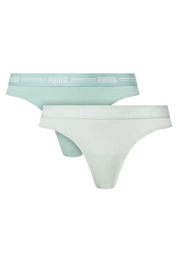 Puma Komplet 2 par stringów 907850 Zielony. Kolor: zielony. Materiał: bawełna
