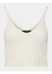 Vero Moda Top Kailey 10300201 Beżowy Slim Fit. Kolor: beżowy. Materiał: bawełna