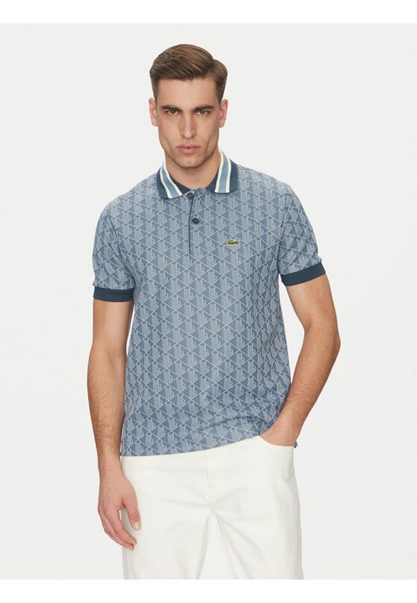 Lacoste Polo DH1417 Niebieski Regular Fit. Typ kołnierza: polo. Kolor: niebieski. Materiał: bawełna, syntetyk