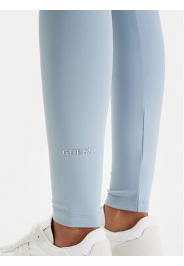 Guess Legginsy V6RB11 KD952 Niebieski Slim Fit. Kolor: niebieski. Materiał: syntetyk