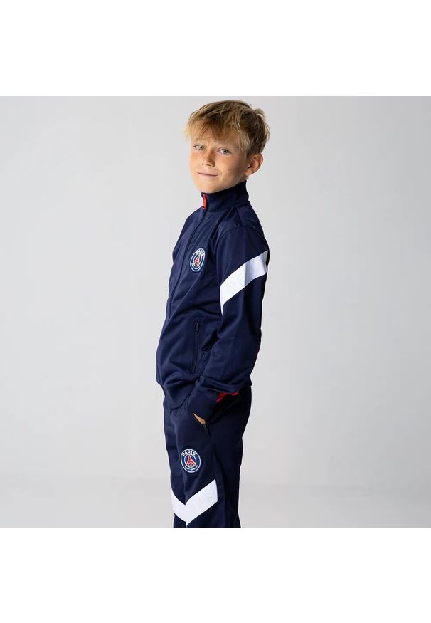 PARIS SAINT GERMAIN - Dres piłkarski dziecięcy Paris Saint-Germain 24/25. Kolor: wielokolorowy, niebieski, czerwony. Materiał: dresówka. Styl: elegancki, sportowy