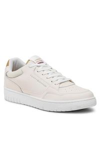 TOMMY HILFIGER - Tommy Hilfiger Sneakersy Basket Core Leather FM0FM04693 Écru. Materiał: skóra