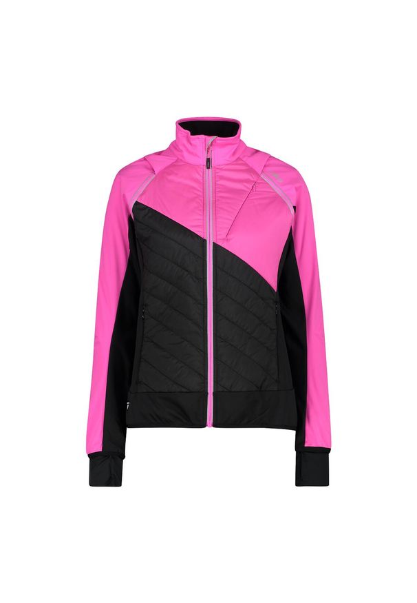 Kurtka damska turystyczna CMP 30A2276. Typ kołnierza: kaptur. Kolor: czarny, różowy, wielokolorowy. Materiał: softshell. Sport: turystyka piesza