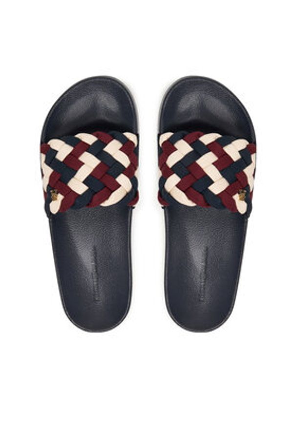 TOMMY HILFIGER - Tommy Hilfiger Klapki Th Braided Pool Slide FW0FW09203 Kolorowy. Materiał: materiał. Wzór: kolorowy