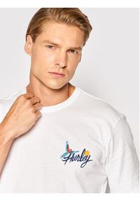 Hurley T-Shirt Wash Parrot Bay MTS0029710 Biały Regular Fit. Kolor: biały. Materiał: bawełna