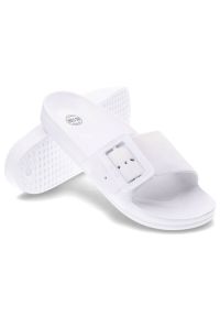 Big-Star - Białe Klapki Big Star Damskie Modne Obuwie Na Lato. Okazja: do domu, na plażę. Kolor: biały. Wzór: aplikacja. Sezon: lato. Styl: wakacyjny #4