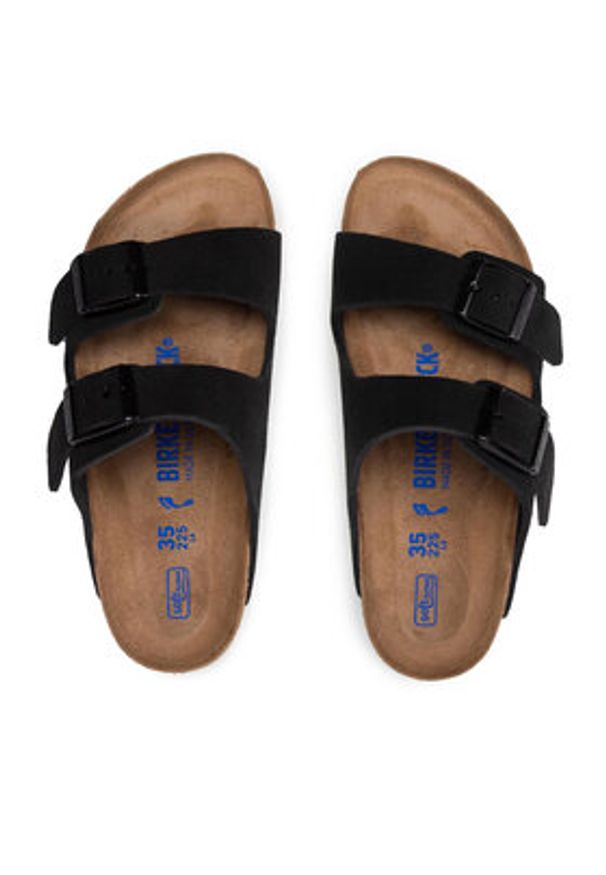 Birkenstock Klapki Arizona Bs 0951323 Czarny. Kolor: czarny. Materiał: skóra, zamsz