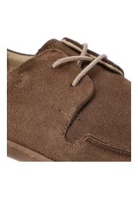 Brązowe Półbuty Armodo Welurowe Obuwie Damskie Barefoot. Okazja: na co dzień. Zapięcie: sznurówki. Kolor: brązowy. Materiał: welur. Szerokość cholewki: normalna. Styl: casual, klasyczny #4