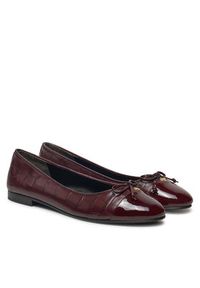 Tory Burch Baleriny Cap Toe Ballet 165365 Bordowy. Kolor: czerwony. Materiał: skóra #5
